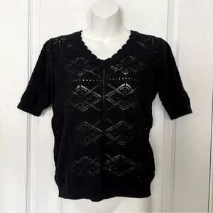 NWT Philosophy Republic Clothing Black Crochet Top for Women Small